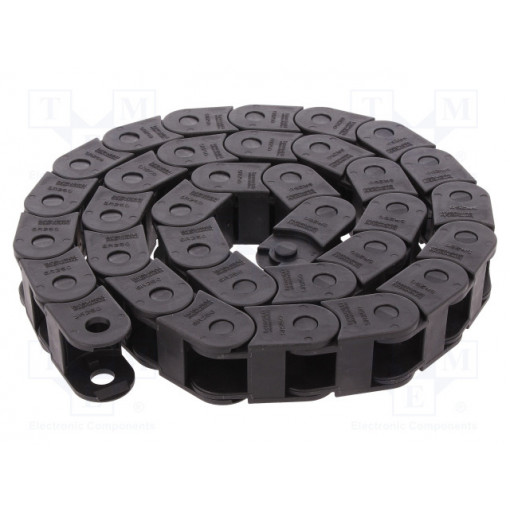 250L035060; Cable chain; Series: Light; Bend.rad: 60mm; L: 986mm; Colour: black; BREVETTI