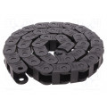 250L050038; Cable chain; Series: Light; Bend.rad: 38mm; L: 986mm; Colour: black; BREVETTI