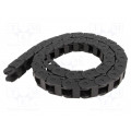 250LI050038; Cable chain; Series: Light; Bend.rad: 38mm; L: 986mm; Colour: black; BREVETTI