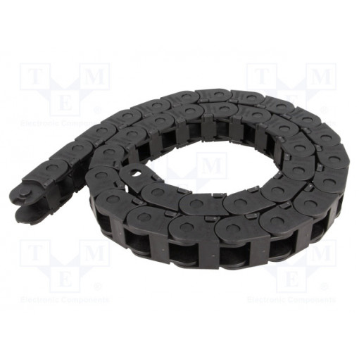 250LI050060; Cable chain; Series: Light; Bend.rad: 60mm; L: 986mm; Colour: black; BREVETTI