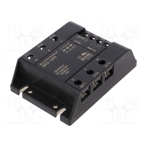 SR3-1275; Relay: solid state; Ucntrl: 4÷30VDC; 75A; 24÷240VAC; 3-phase; AUTONICS