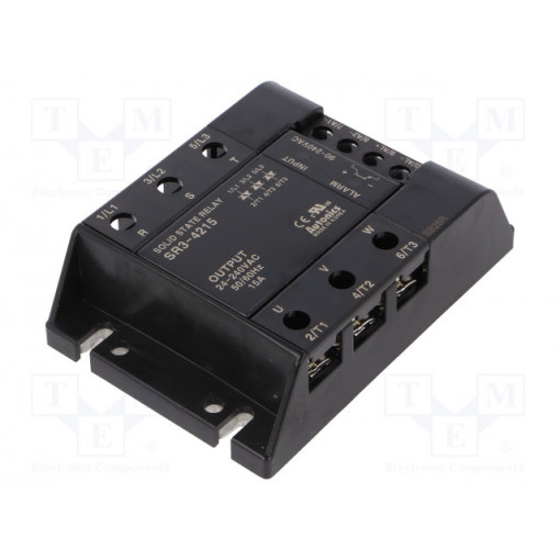 SR3-4215; Relay: solid state; Ucntrl: 90÷240VAC; 15A; 24÷240VAC; 3-phase; AUTONICS