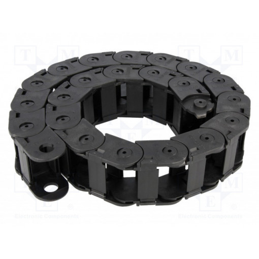 SR325LE040075; Cable chain; Series: Light; Bend.rad: 75mm; L: 990mm; Colour: black; BREVETTI