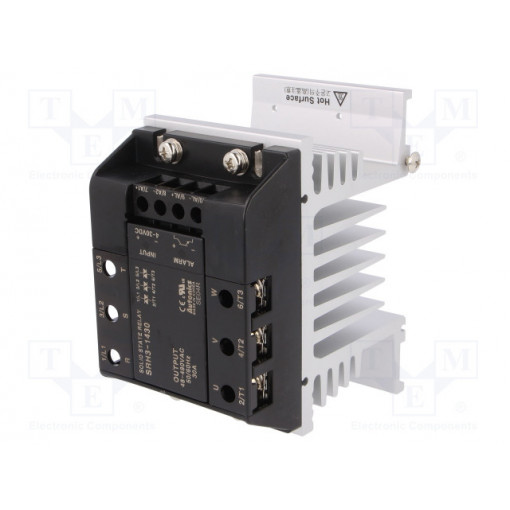 SRH3-1430; Relay: solid state; Ucntrl: 4÷30VDC; 30A; 48÷480VAC; 3-phase; DIN; AUTONICS