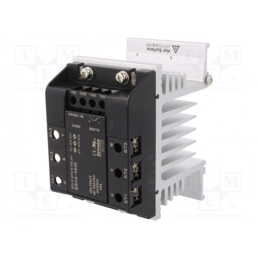 SRH3-4440; Relay: solid state; Ucntrl: 90÷240VAC; 40A; 48÷480VAC; 3-phase; DIN; AUTONICS