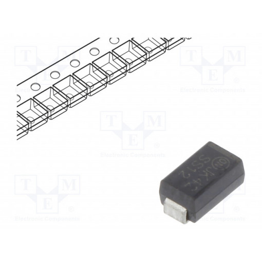 SS12; Diode: Schottky rectifying; SMD; 20V; 1A; SMA-W; Package: reel,tape; YANGJIE TECHNOLOGY