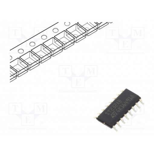 ST232ABDR; IC: interface; transceiver; RS232; 400kbps; SO16; 5VDC; STMicroelectronics
