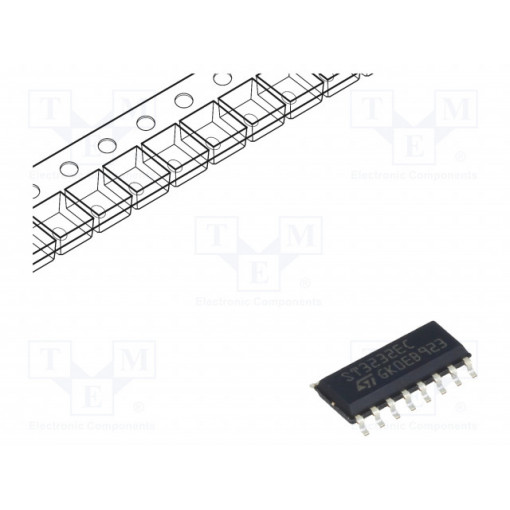 ST3232ECDR; IC: interface; transceiver; RS232,full duplex; 250kbps; SO16; STMicroelectronics