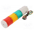 ST45ML-BZ-3-24-RAG; Signaller: signalling column; LED; red/amber/green; Usup: 24VDC; QLIGHT ST45ML-BZ-3-24-RAG; Signaller: signalling column; LED; red/amber/green; Usup: 24VDC; QLIGHT