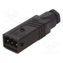 932143100 STAS 3 N SCHWARZ; Connector: rectangular; ST; plug; male; PIN: 3; tinned; IP54; 16A; HIRSCHMANN 932143100 STAS 3 N SCHWARZ; Connector: rectangular; ST; plug; male; PIN: 3; tinned; IP54; 16A; HIRSCHMANN
