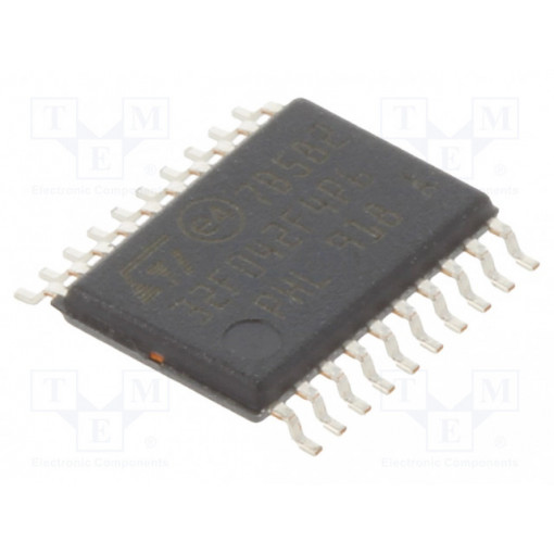 STM32F042F4P6; ARM microcontroller; Flash: 16kB; 48MHz; SRAM: 6kB; TSSOP20; STMicroelectronics