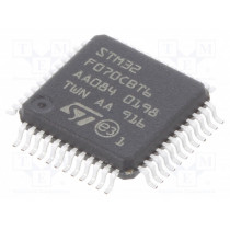 STM32F070CBT6; ARM microcontroller; Flash: 128kB; 48MHz; SRAM: 16kB; LQFP48; STMicroelectronics