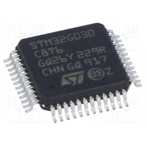 STM32G030C8T6; ARM microcontroller; Flash: 64kB; 64MHz; SRAM: 8kB; LQFP48; STMicroelectronics