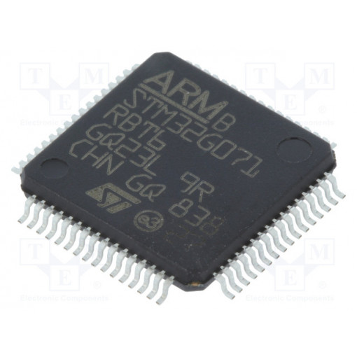 STM32G071RBT6; ARM microcontroller; Flash: 128kB; 64MHz; SRAM: 36kB; LQFP64; STMicroelectronics