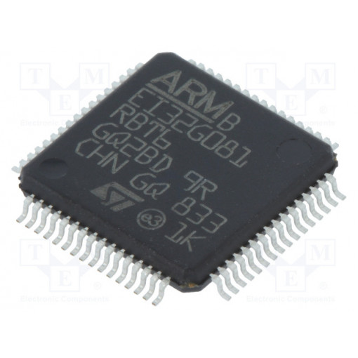 STM32G081RBT6; ARM microcontroller; Flash: 128kB; 64MHz; SRAM: 36kB; LQFP64; STMicroelectronics