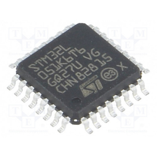 STM32L051K6T6; ARM microcontroller; Flash: 32kB; 32MHz; SRAM: 8kB; LQFP32; STMicroelectronics