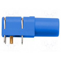 SWEB 8094 AU/BL; Socket; 4mm banana; 24A; 1kV; blue; gold-plated; PCB; -25÷80°C; 10mΩ; SCHÜTZINGER