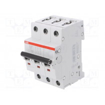 2CDS253025R0255; Circuit breaker; 400VAC; Inom: 25A; Poles: 3; DIN; Charact: B; 6kA; ABB
