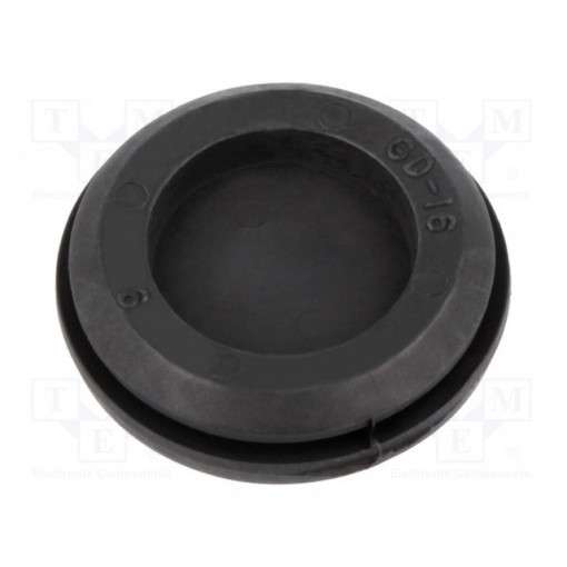 100174; Grommet; with bulkhead; Ømount.hole: 15.5mm; Øhole: 9mm; black; TRELLEBORG 100174; Grommet; with bulkhead; Ømount.hole: 15.5mm; Øhole: 9mm; black; TRELLEBORG