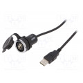 T0-BUSB; USB socket; 22mm; IP65; on panel; 1m; Mat: plastic; EMAS