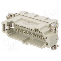 HE-016-MC; Connector: HDC; male; HE; PIN: 16; 16+PE; size 6; w/o contacts; 16A; TE Connectivity