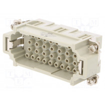 HEE-032-M; Connector: HDC; male; HEE; PIN: 32; 32+PE; size 6; w/o contacts; 16A; TE Connectivity