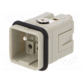 HQ-005-M; Connector: HDC; male; HQ; PIN: 6; 5+PE; size 1; w/o contacts; 16A; TE Connectivity