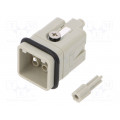 HQ-007-M; Connector: HDC; male; HQ; PIN: 8; 7+PE; size 1; w/o contacts; 10A; TE Connectivity