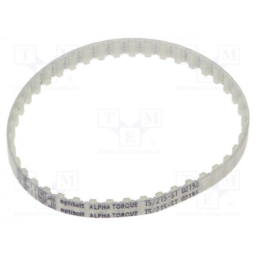 T5 215      677ZA; Timing belt; T5; W: 6mm; H: 2.2mm; Lw: 215mm; Tooth height: 1.2mm; OPTIBELT
