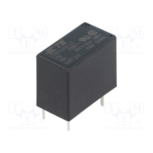1-1393194-9; Relay: electromagnetic; SPST-NO; Ucoil: 12VDC; 10A/250VAC; 10A; TE Connectivity