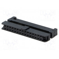 T826130A201CEU; Plug; IDC; female; PIN: 30; with cable clamp; IDC; for ribbon cable; AMPHENOL