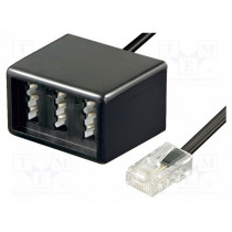 68026; Transition: splitter; RJ11 plug,TAE F socket,TAE N socket x2; Goobay