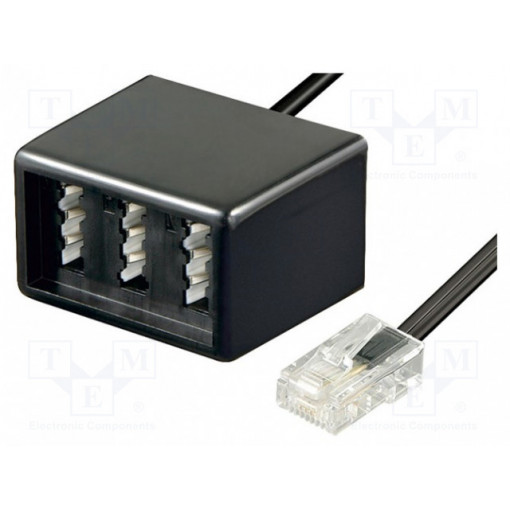 68026; Transition: splitter; RJ11 plug,TAE F socket,TAE N socket x2; Goobay