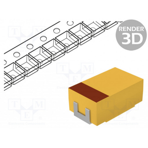 TAJD107M016RNJ; Capacitor: tantalum; 100uF; 16VDC; SMD; Case: D; 2917; ±20%; AVX