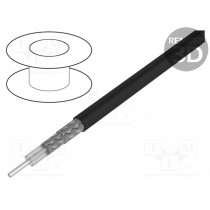 RG223U; Wire: coaxial; RG223U; 1x50Ω; solid; Cu; PVC; black; 100m; TASKER