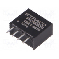 TBA 1-0510; Converter: DC/DC; 1W; Uin: 4.5÷5.5V; Uout: 3.3VDC; Iout: 260mA; SIP4; TRACO POWER TBA 1-0510; Converter: DC/DC; 1W; Uin: 4.5÷5.5V; Uout: 3.3VDC; Iout: 260mA; SIP4; TRACO POWER