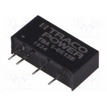 TBA 1-0512E; Converter: DC/DC; 1W; Uin: 4.5÷5.5V; Uout: 12VDC; Iout: 84mA; SIP7; TRACO POWER TBA 1-0512E; Converter: DC/DC; 1W; Uin: 4.5÷5.5V; Uout: 12VDC; Iout: 84mA; SIP7; TRACO POWER