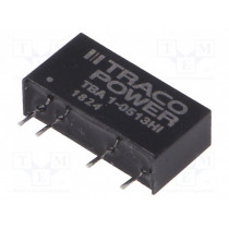 TBA 1-0513HI; Converter: DC/DC; 1W; Uin: 4.5÷5.5V; Uout: 15VDC; Iout: 66mA; SIP7; TRACO POWER TBA 1-0513HI; Converter: DC/DC; 1W; Uin: 4.5÷5.5V; Uout: 15VDC; Iout: 66mA; SIP7; TRACO POWER