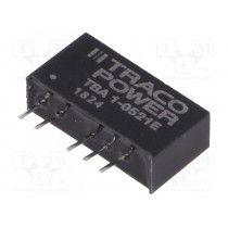 TBA 1-0521E; Converter: DC/DC; 1W; Uin: 4.5÷5.5V; Uout: 5VDC; Uout2: -5VDC; SIP7; TRACO POWER TBA 1-0521E; Converter: DC/DC; 1W; Uin: 4.5÷5.5V; Uout: 5VDC; Uout2: -5VDC; SIP7; TRACO POWER