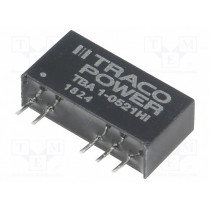 TBA 1-0521HI; Converter: DC/DC; 1W; Uin: 4.5÷5.5V; Uout: 5VDC; Uout2: -5VDC; SIP7; TRACO POWER TBA 1-0521HI; Converter: DC/DC; 1W; Uin: 4.5÷5.5V; Uout: 5VDC; Uout2: -5VDC; SIP7; TRACO POWER