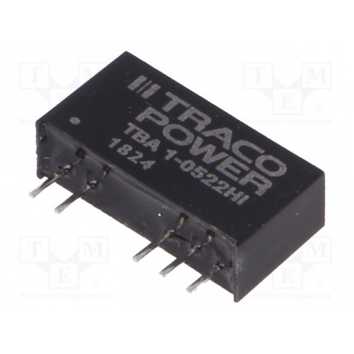 TBA 1-0522HI; Converter: DC/DC; 1W; Uin: 4.5÷5.5V; Uout: 12VDC; Uout2: -12VDC; SIP7; TRACO POWER TBA 1-0522HI; Converter: DC/DC; 1W; Uin: 4.5÷5.5V; Uout: 12VDC; Uout2: -12VDC; SIP7; TRACO POWER