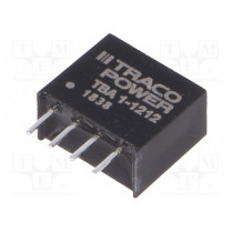 TBA 1-1212; Converter: DC/DC; 1W; Uin: 10.8÷13.2V; Uout: 12VDC; Iout: 80mA; SIP4; TRACO POWER TBA 1-1212; Converter: DC/DC; 1W; Uin: 10.8÷13.2V; Uout: 12VDC; Iout: 80mA; SIP4; TRACO POWER