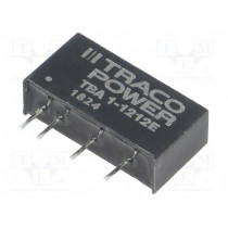 TBA 1-1212E; Converter: DC/DC; 1W; Uin: 10.8÷13.2V; Uout: 12VDC; Iout: 84mA; SIP7; TRACO POWER TBA 1-1212E; Converter: DC/DC; 1W; Uin: 10.8÷13.2V; Uout: 12VDC; Iout: 84mA; SIP7; TRACO POWER