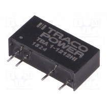 TBA 1-1212HI; Converter: DC/DC; 1W; Uin: 10.8÷13.2V; Uout: 12VDC; Iout: 84mA; SIP7; TRACO POWER TBA 1-1212HI; Converter: DC/DC; 1W; Uin: 10.8÷13.2V; Uout: 12VDC; Iout: 84mA; SIP7; TRACO POWER