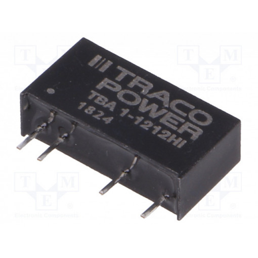 TBA 1-1212HI; Converter: DC/DC; 1W; Uin: 10.8÷13.2V; Uout: 12VDC; Iout: 84mA; SIP7; TRACO POWER TBA 1-1212HI; Converter: DC/DC; 1W; Uin: 10.8÷13.2V; Uout: 12VDC; Iout: 84mA; SIP7; TRACO POWER