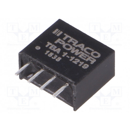 TBA 1-1219; Converter: DC/DC; 1W; Uin: 10.8÷13.2V; Uout: 9VDC; Iout: 110mA; SIP4; TRACO POWER TBA 1-1219; Converter: DC/DC; 1W; Uin: 10.8÷13.2V; Uout: 9VDC; Iout: 110mA; SIP4; TRACO POWER