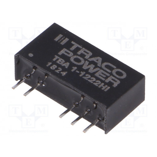 TBA 1-1222HI; Converter: DC/DC; 1W; Uin: 10.8÷13.2V; Uout: 12VDC; Uout2: -12VDC; TRACO POWER TBA 1-1222HI; Converter: DC/DC; 1W; Uin: 10.8÷13.2V; Uout: 12VDC; Uout2: -12VDC; TRACO POWER