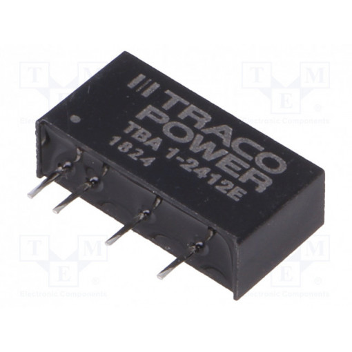 TBA 1-2412E; Converter: DC/DC; 1W; Uin: 21.6÷26.4V; Uout: 12VDC; Iout: 84mA; SIP7; TRACO POWER