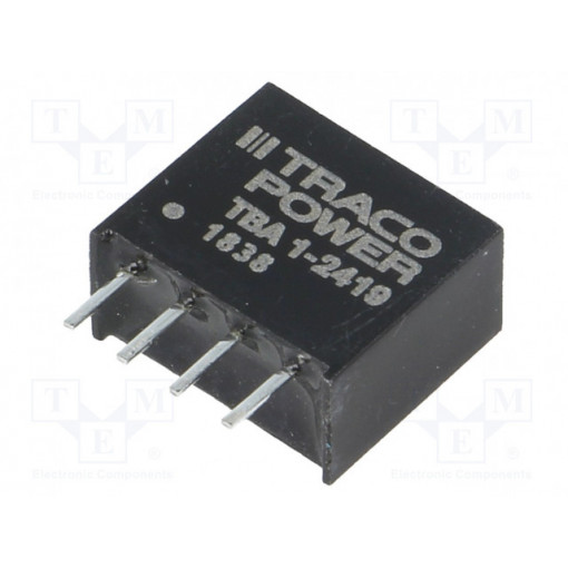 TBA 1-2419; Converter: DC/DC; 1W; Uin: 21.6÷26.4V; Uout: 9VDC; Iout: 110mA; SIP4; TRACO POWER