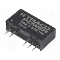 TBA 1-2421HI; Converter: DC/DC; 1W; Uin: 21.6÷26.4V; Uout: 5VDC; Uout2: -5VDC; SIP7; TRACO POWER
